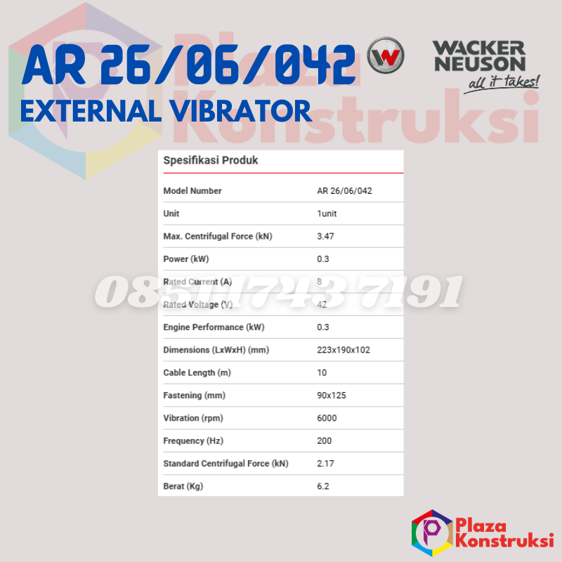 External Vibrator WACKER NEUSON AR 26/06/042 - Image 2