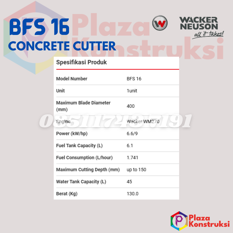 CONCRETE CUTTER WACKER NEUSON BFS 16 - Image 2