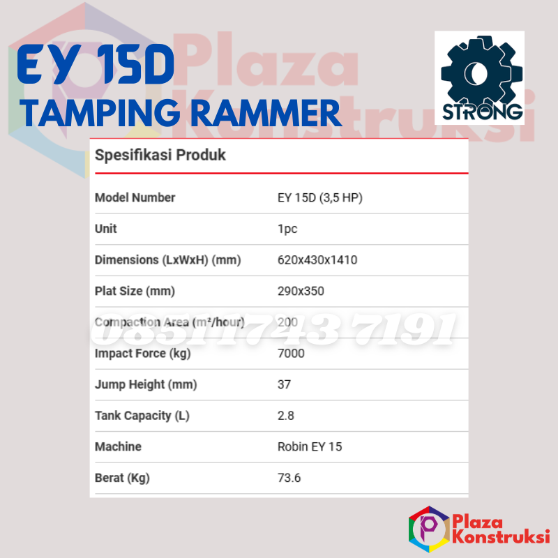 TAMPING RAMMER STRONG EY 15D - Image 2