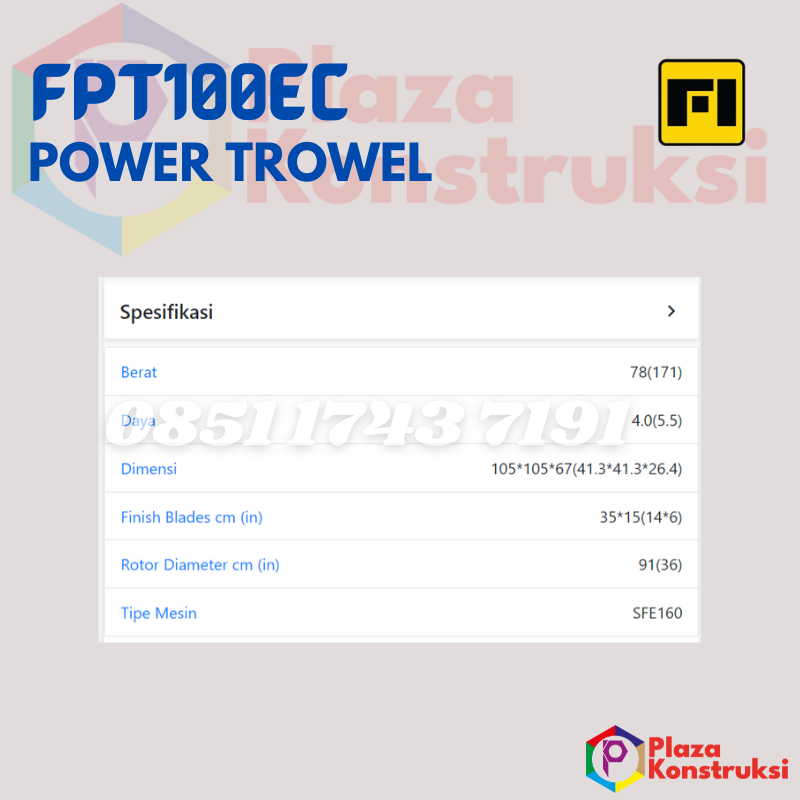 POWER TROWEL FIRMAN FPT100EC (tanpa engine) - Image 2